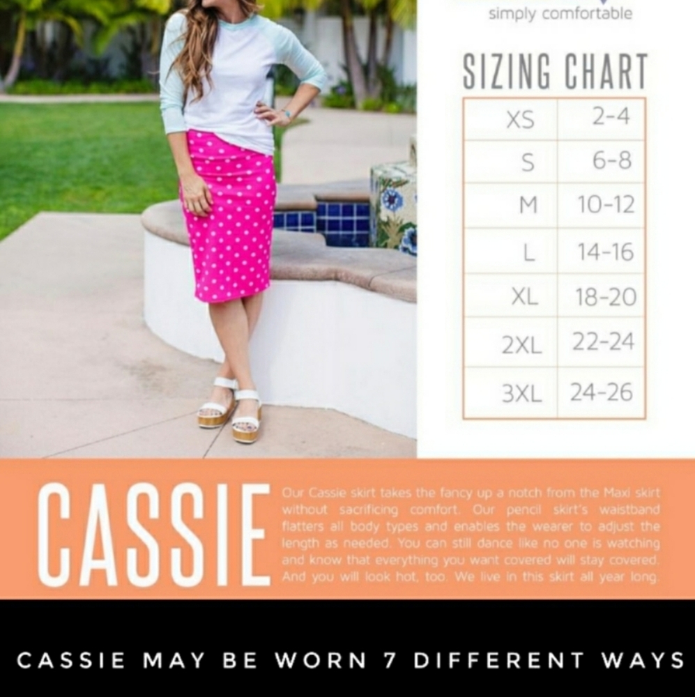 Lularoe Skirt Size Large Cassie Pencil Midi NWT - Picture 10 of 10